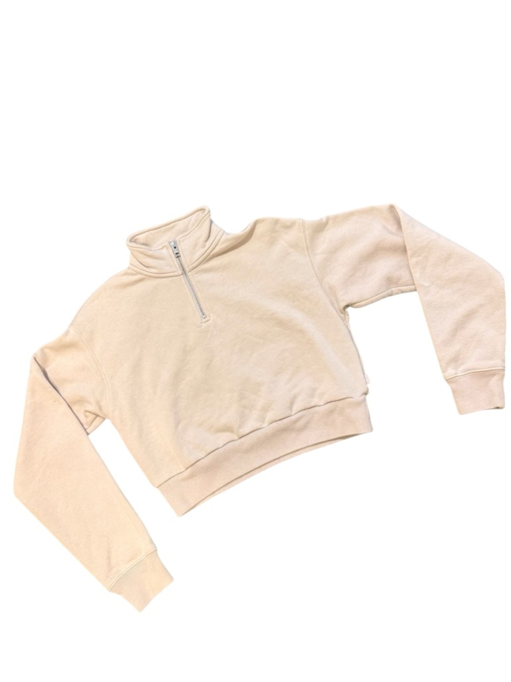 TNA Off-White Quarter Zip Front Sweat Top